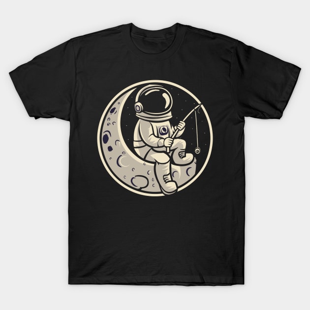 Fishing on the moon T-Shirt by youngmandesign